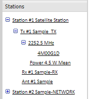 Station Links Drilldown with frequencies and Emissions Designators